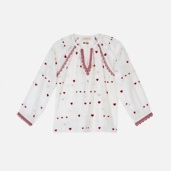 M.A.B.E. Heart Embroidered V-Neck Blouse (NWT) - Large - Picture 4 of 7